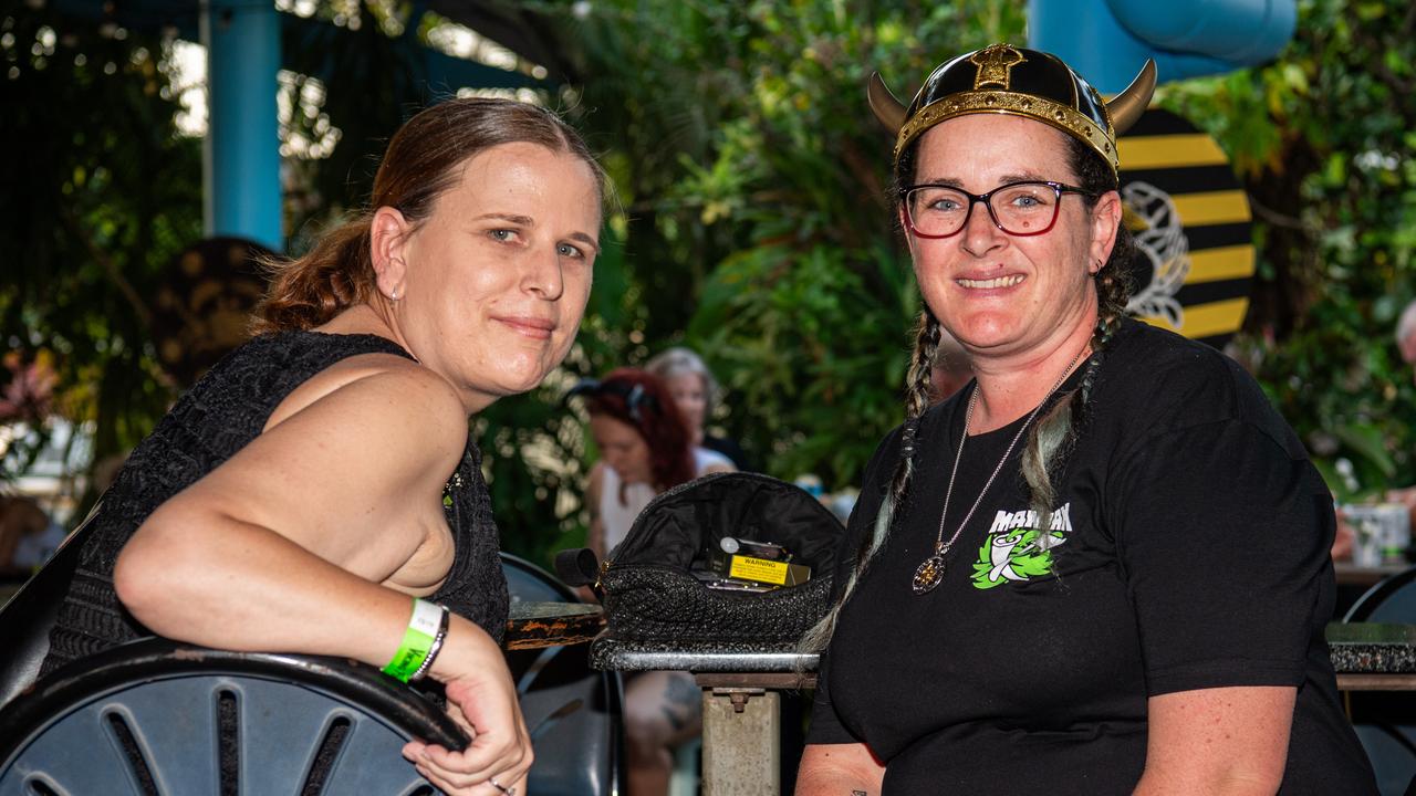 Jodie Smith and Erin Carter at the 2024 Dinah Beach Viking Funeral. Picture: Pema Tamang Pakhrin