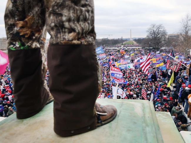 Thousands storm the United States Capitol building following a "Stop the Steal" rally. Picture: AFP