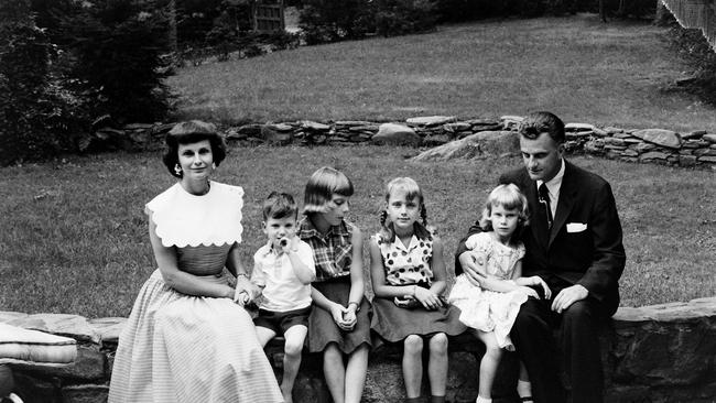 Billy Graham with his wife Ruth and their children Franklin, Virginia, Anne and Ruth. Picture: Getty Images