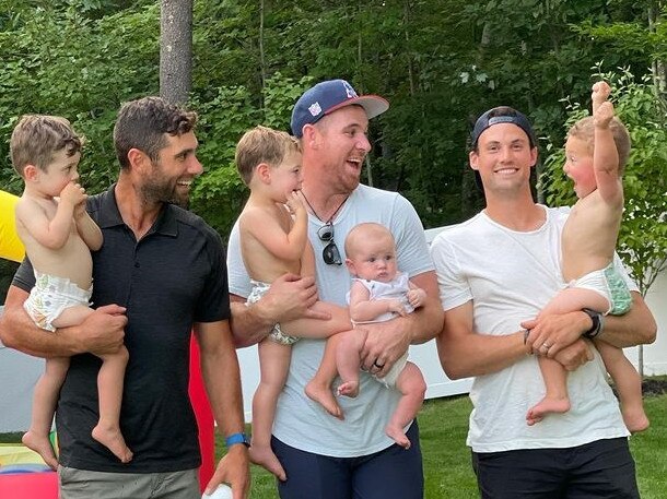 Hayes (middle) celebrated his son’s birthday party on the weekend.