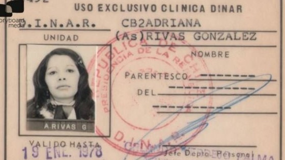 Identity card of Adriana Rivas as a young woman from online. (http://www.latercera.com/noticia/secretaria-bonita-brutal-torturadora-la-doble-vida-la-asistente-manuel-contreras/)