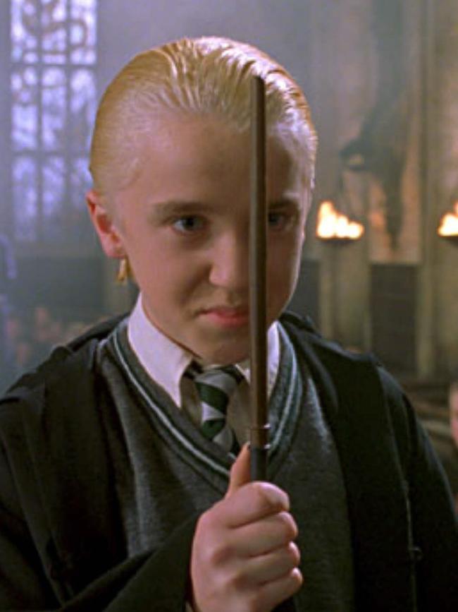 Tom Felton in his role as Draco Malfoy in the Harry Potter fantasy.