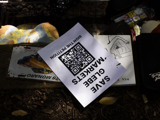 An online QR code petition was launched to save Glebe Markets. Picture: Jenny Evans.