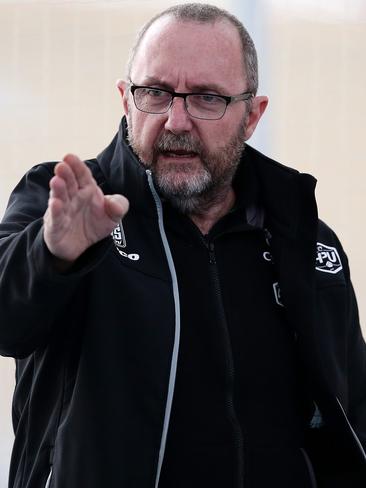 Gary West gives his riders instructions during a training session. Picture: Sarah Reed