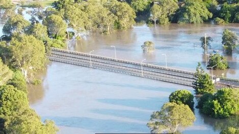 Logan's Mud Army gets ready to mobilise: Dean Lyons used a drone to take this photo of Waterford bridge