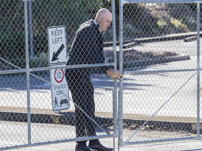 Gates to the Parklands Christian College are padlocked on Wednesday. Picture: Jono Searle/NCA NewsWire