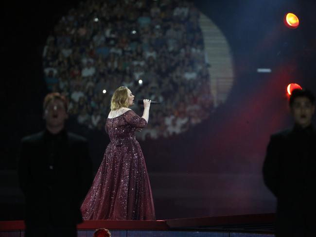 What a voice! Adele performs at the first of two Brisbane concerts. Picture: Glenn Hunt/Getty Images