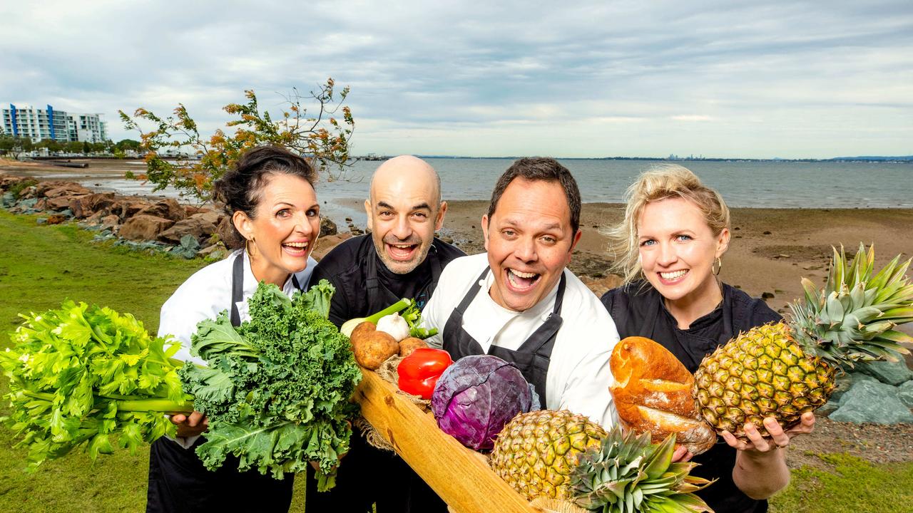 Dominique Rizzo, Adriano Zumbo, Alastair McLeod and Georgia Barnes will all be holding cooking demonstrations at this weekend’s Moreton Bay Food and Wine Festival. Picture: Richard Walker