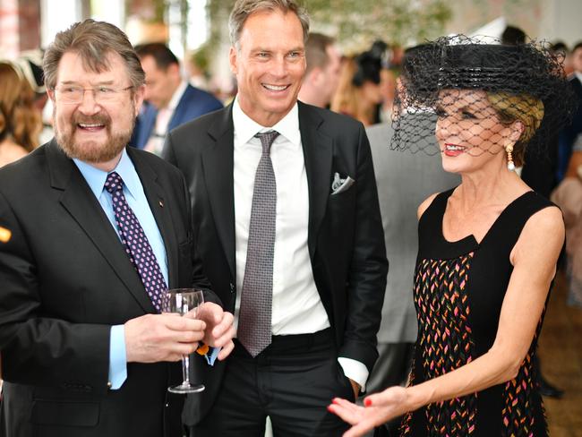 Senator Derryn Hinch with Foreign Minister Julie Bishop. Picture: Jason Edwards