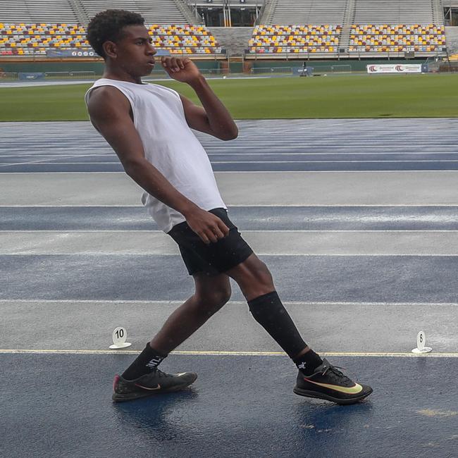 Action from the Queensland Athletics track and field championships at QSAC on Saturday March 15, 2025. Picture: Stephen Archer.
