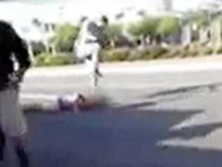 Teenagers filmed bashing a man and stomping on his head at a Maroochydore bus stop. Picture: Contributed