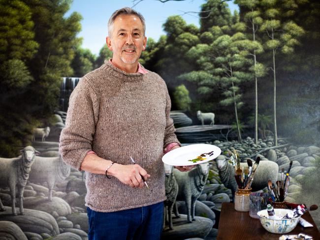 Michael McWilliams in front of one of his paintings. Picture: Mel de Ruyter.