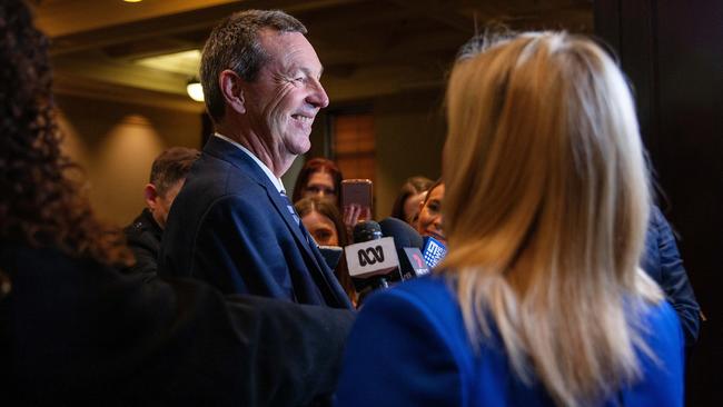 Neale Daniher. talks to the media after being named 2019 Victorian of the Year. Picture: Mark Stewart