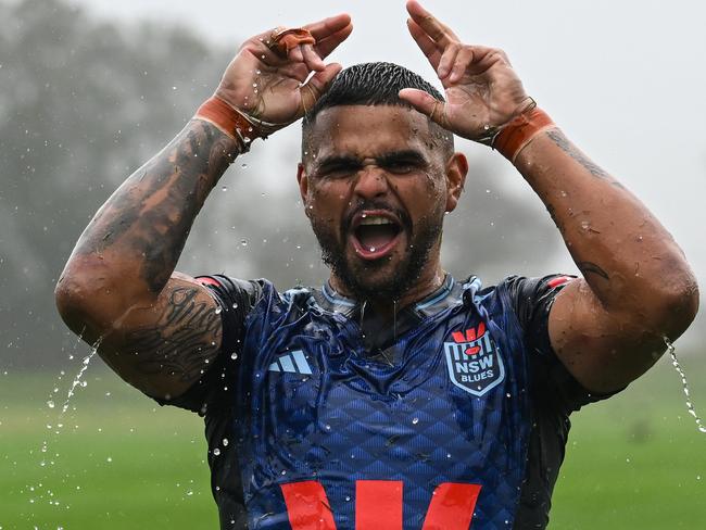 SOO 2025 RD01 Queensland v New South Wales - Rain, Training Latrell Mitchell. PictureL NRL Photos