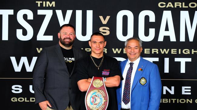 No Limit Boxing CEO George Rose (left) has described Tszyu’s Amazon Prime deal as the greatest coup in Australian boxing history. Picture: David Clark