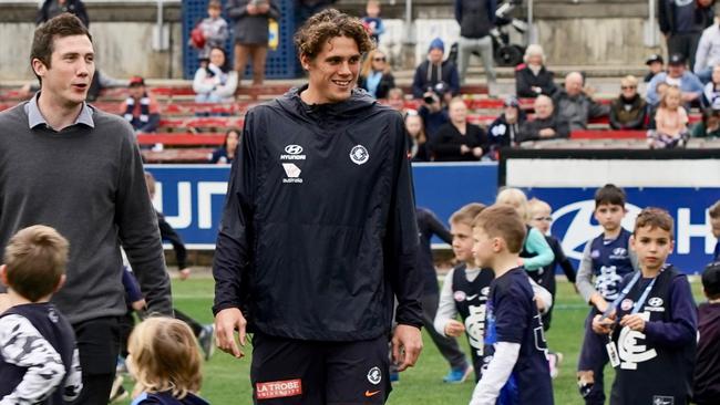 Blues forward Charlie Curnow won’t play again this year. Pic: AAP