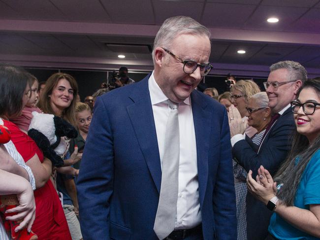 BRISBANE, AUSTRALIA - NewsWire Photos - DECEMBER 11, 2024:The Prime Minister Anthony Albanese arrives to deliver a speech at the Morningside Panthers AFL club in Brisbane.Picture: NewsWire / Glenn Campbell