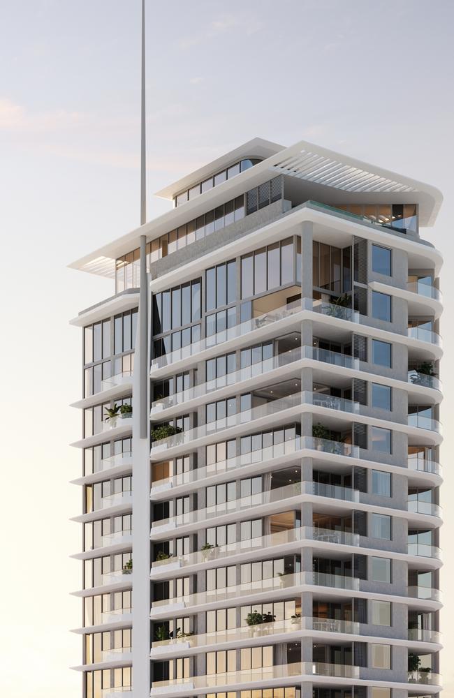 Artist impression of the Masthead Ocean Club tower planned for Main Beach