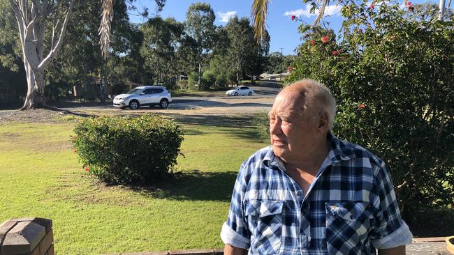 Alick Locke looks at the road at Hillcrest near Maclean where he's lived for the past 19 years.