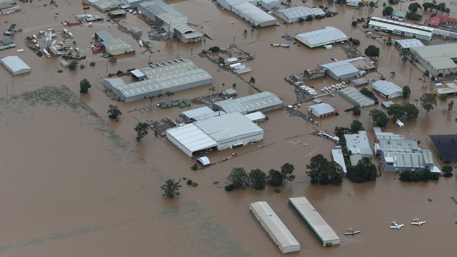 Aerial Pics – Lismore NSW and surrounds floods. Flood waters at Murwillumbah and surrounding villages. Picture: NIGEL HALLETT