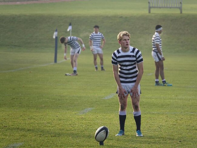 Son of a gun ... Tom Lynagh lines up a kick for goal playing for Epsom College