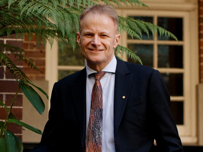 Professor Richard Scolyer following his press club address in Sydney on Wednesday, September 20, 2023. Professor Scolyer has incurable brain cancer and is a very senior melanoma expert. He has worked with Professor Georgina Long to adapt immunotherapy treatments for melanoma to brain cancer, and has now become the first person in the world to receive a personalised brain cancer vaccine as a result of that work