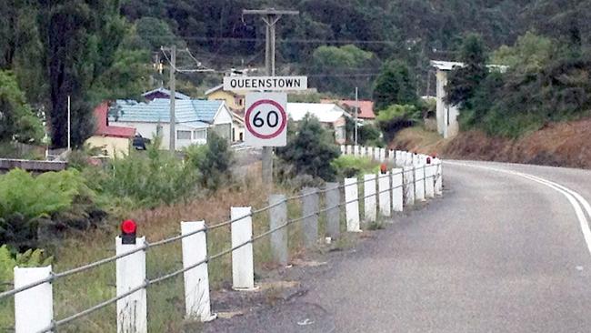 The winding road near Queenstown in Tasmania.