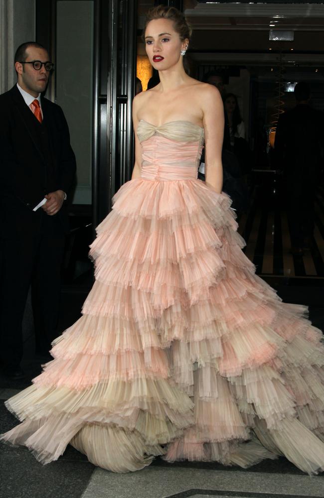 NEW YORK, NY - MAY 05: Model Suki Waterhouse departs the Mark Hotel for the Costume Institute Gala at the Metropolitan Museum of Art on May 5, 2014 in New York City. (Photo by Rob Kim/Getty Images for The Mark Hotel)