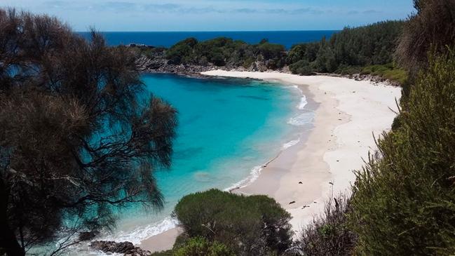 Mowarry Beach is a highlight of the Light to Light walk south of Eden. Picture: Light to Light Camps