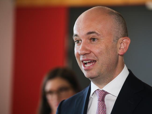 Treasurer Matt Kean addresses the media about a number of budget announcements during a press conference in Sydney. Picture: Gaye Gerard.