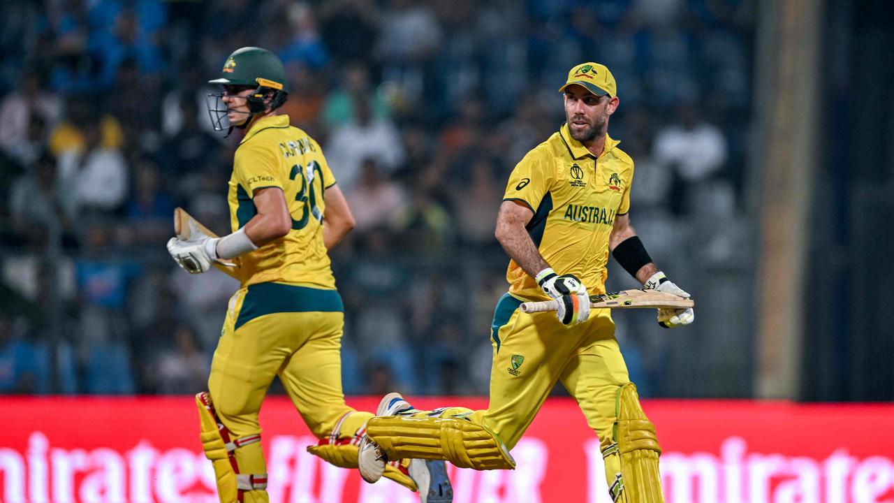 Maxwell put on an extraordinary matchwinning 202-run partnership with captain Pat Cummins. Picture: AFP