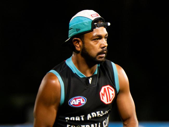 Wednesday 7th May, 2025. Photo: Willie Rioli.  Willie at Port Adelaide Football Club training. Picture: Tim Joy