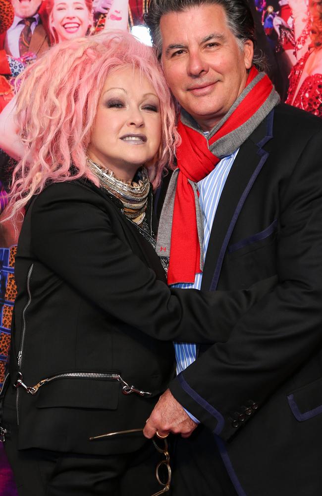 Cyndi Lauper, the composer and lyricist of Kinky Boots with David Thornton. Picture Julie Kiriacoudis