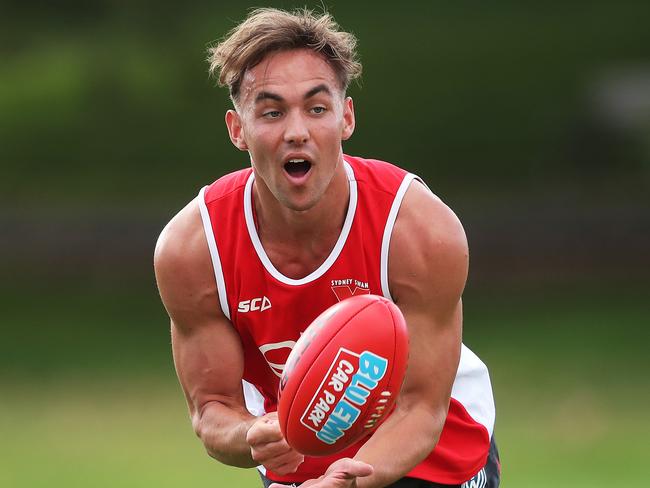 New recruit Ryan Clarke during the Sydney Swans 1-4 year players first session back for pre season at Bat and Ball oval. Picture. Phil Hillyard