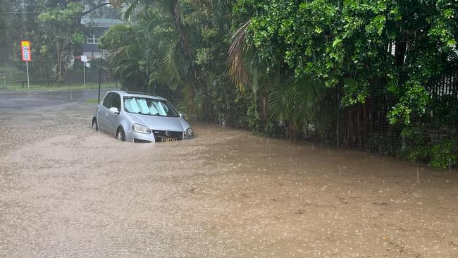 Water building outside Caitlin Thorn’s home on Sunday. Picture: Supplied