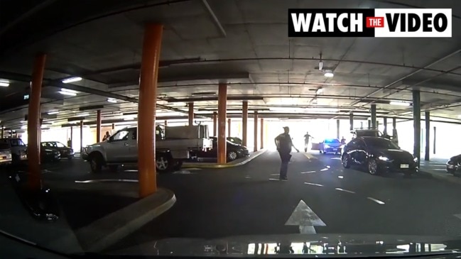 Dashcam footage of car ram in Brisbane car park