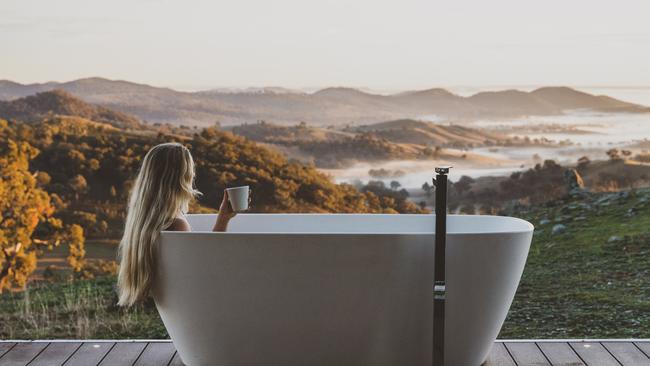 How’s the serenity? ... Enjoy the outdoor bath in style. Picture: Guy Williment