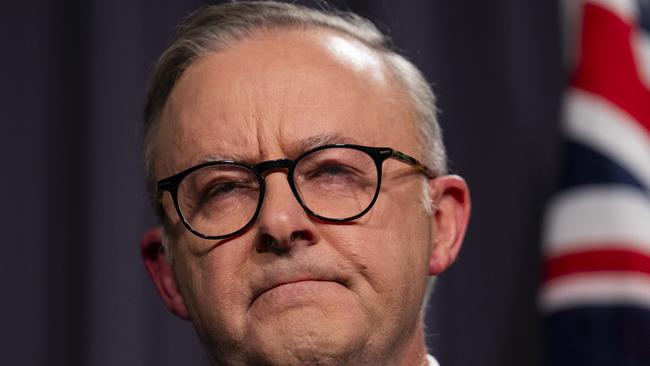 CANBERRA, AUSTRALIA, NewsWire Photos. OCTOBER 14, 2023: The Prime Minister Anthony Albanese and Linda Linda Burney hold a press conference after the Voice to Parliament was defeated in the referendum at Parliament House in Canberra VOICEREF23. Picture: NCA NewsWire / Martin Ollman