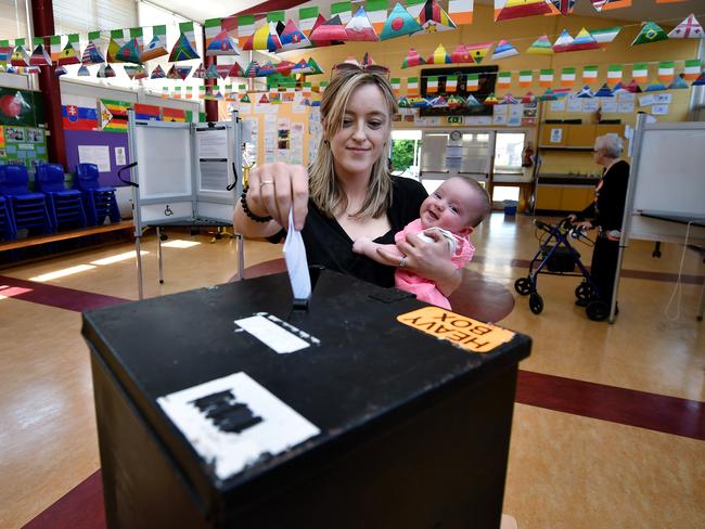 Niamh Gavin casts her vote. Picture: Charles McQuillan