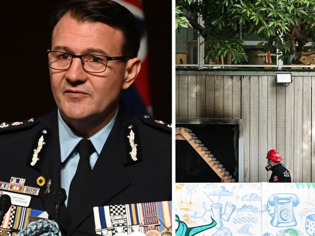 Australia’s top cop has acknowledged an “escalation” of anti-Semitism across Australia just hours after a Sydney daycare centre was firebombed and defaced in a “disgusting” attack.