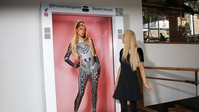 Paris Hilton with Proto's hologram technology. Source: Supplied.