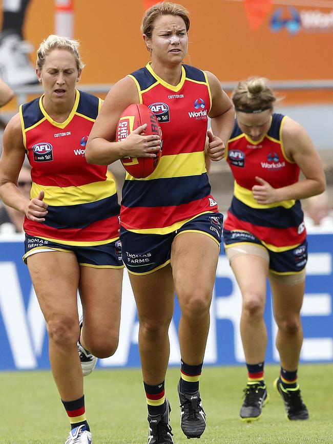 Courtney Cramey in action for the Crows. Picture: SARAH REED