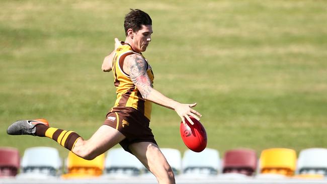 Hawks' Cameron Gauci in the AFL Cairns match between the Manunda Hawks and the Centrals Trinity Beach Bulldogs, held at Cazalys Stadium, Westcourt. PICTURE: BRENDAN RADKE.