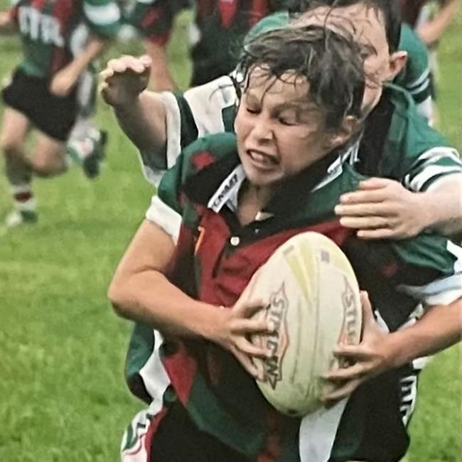 Nicho Hynes playing for his junior club, Umina Bunnies under 10s