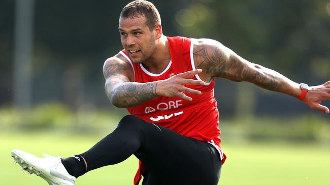 Lance Franklin’s return is still a fair way off. Picture. Phil Hillyard