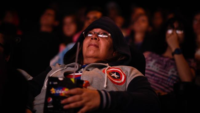 Filmgoers watch the first screening in Venezuela of Marvel Studios' Avengers: Endgame. Picture: AFP