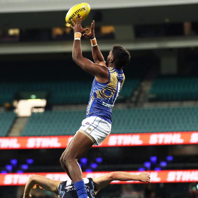 High-flying West Coast forward Liam Ryan. Picture: Getty Images