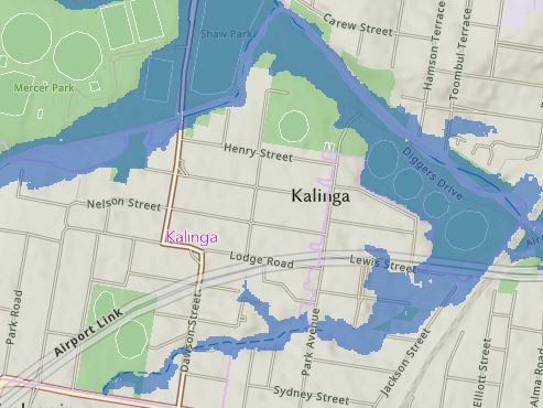 Brisbane flood mapping for Cyclone Alfred: Kalinga