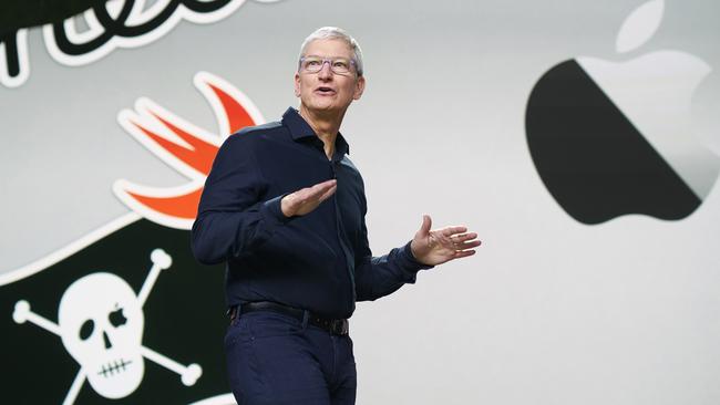 Tim Cook delivers the keynote address during the 2020 Apple Worldwide Developers Conference streamed from Cupertino, California. Picture: AP