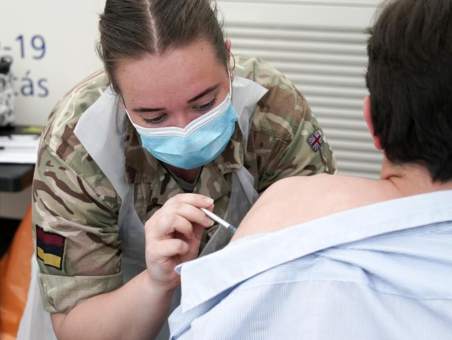 Authorities in the UK want people to get vaccinated to protect themselves against the variant. Picture: Getty Images